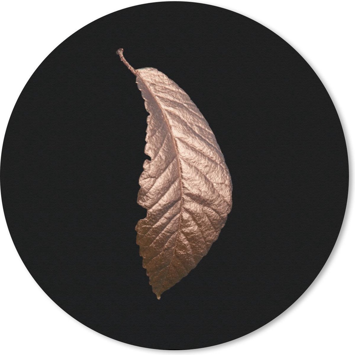 Muismat rond 30x30 cm - Mousepad Goud - Blad - Roze - Ronde muismatten