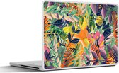 Laptop sticker - 10.1 inch - Bloemen - Jungle - Tropisch - 25x18cm - Laptopstickers - Laptop skin - Cover