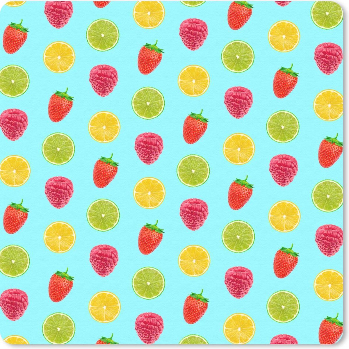 Muismat 30x30 cm - Mousepad Fruit - Patronen - Kleur - Muismatten