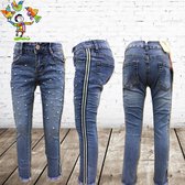 Meisjes spijkerbroek met streep -s&C-98/104-spijkerbroek meisjes