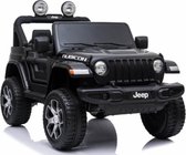 Jeep Wrangler Rubicon Zwart - MP4 scherm - Softstart - Bluetooth | Elektrische Kinderauto | Met afstandsbediening | Kinderauto voor 1 tot 6 jaar
