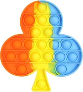 Pop it van By Qubix Pop it fidget toy - Klaver - Multicolor Oranje, Geel, Blauw - fidget toy van hoge kwaliteit!
