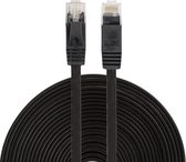 By Qubix internetkabel - 15 meter - CAT6 - Ultra dunne Flat Ethernet kabel - Netwerkkabel (1000Mbps) - Zwart - RJ45 - UTP kabel