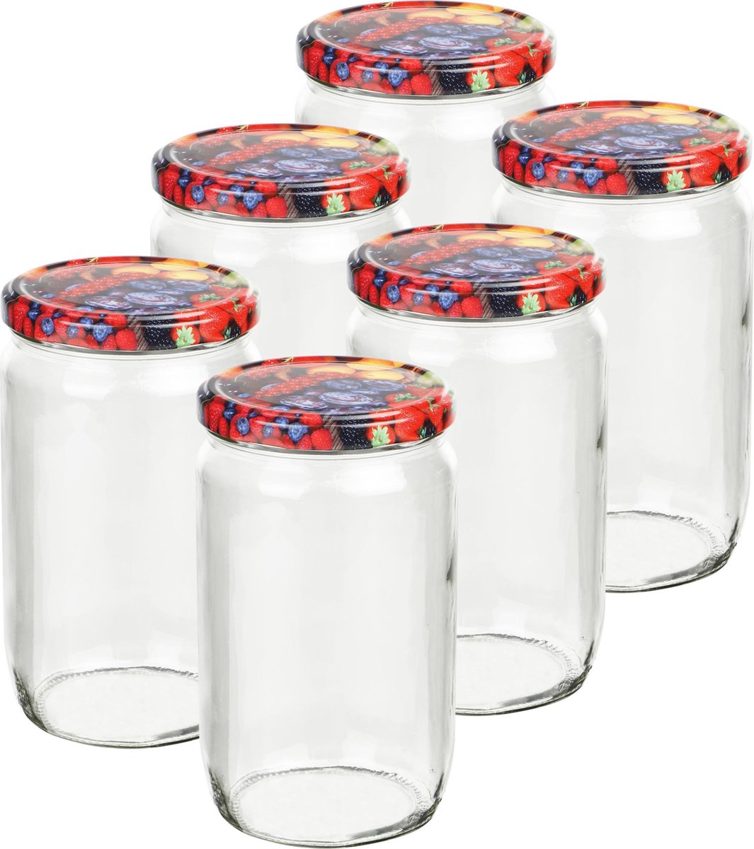 Set van 24x stuks glazen weckpotten/inmaakpotten met schroefdop 720 ml - Jampotjes met draaideksel - Voorraadpotten met draaidop