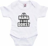 Mama ik heb dorst tekst baby rompertje wit jongens en meisjes - Kraamcadeau/babyshower cadeau - Babykleding 92 (18-24 maanden)