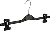 De Kledinghanger Gigant - 30 x Rok / broekhanger kunststof zwart met anti-slip knijpers, 40 cm