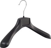 De Kledinghanger Gigant - 180 x Mantel / kostuumhanger kunststof zwart met schouderverbreding, 34 cm