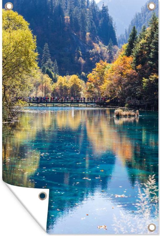 Tuindecoratie China - Water - Bos - 40x60 cm - Tuinposter - Tuindoek - Buitenposter