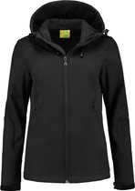 L&S Jas Capuchon Softshell Dames - Vrouwen - Zwart - XL