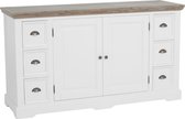 Dressoir - louisiana dressoir - 2 drs 6 lades - wit - 0x160x90