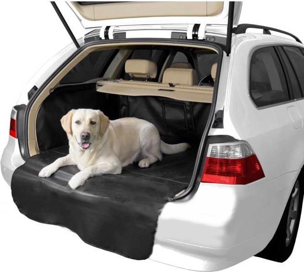 Hondendeken Auto Beschermdeken Achterbank Kofferbak voor Volvo XC-60 XC60 2013-2017,Kofferbakbeschermer honden met zijkant en bumperbescherming Antislip Waterdicht,132 * 104-Black