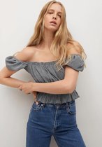 Mango T-shirt Top Met Print En Strook 17002031 99 Dames Maat - L