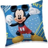 Disney Mickey Mouse Kussen Hey - 40 x 40 cm - Blauw