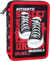 etui Street Urban 15 x 5 x 21 cm polyester rood/zwart