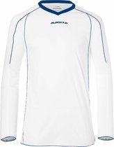 Masita | Sportshirt Heren Lange Mouw - Striker Voetbalshirt Fitness Shirt- Hardloopshirt Heren - Wedstrijdshirt - sneldrogend - WHITE/ROYAL BLU - M