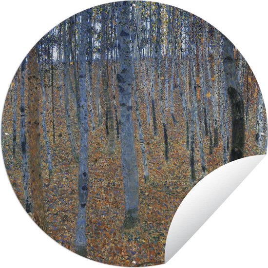 Tuincirkel Las brzozowy - Gustav Klimt - 90x90 cm - Ronde Tuinposter - Buiten