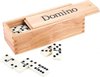 Afbeelding van het spelletje Domino Dubbel 6 junior hout 5 cm wit/zwart