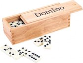 Domino Dubbel 6 junior hout 5 cm wit/zwart