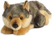 knuffel Mini Yoni wolf grijs/bruin 28 cm