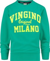 Vingino Sweater Milano Jongens Katoen Groen/geel Maat 128