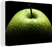 Canvas Schilderij Fruit - Appel - Druppel - 120x90 cm - Wanddecoratie