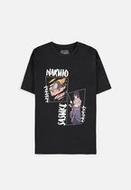 Naruto - Naruto & Sasuke Heren T-shirt - S - Zwart