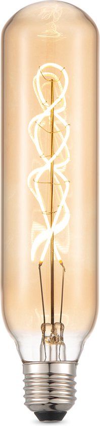 Home Sweet Home - Edison Vintage E27 LED filament lichtbron Tube - Amber - 6/6/22.5cm - Spiraal - Retro LED lamp - Dimbaar - 4W 280lm 2700K - warm wit licht - geschikt voor E27 fitting