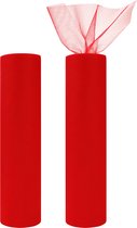 Handi Stitch Rood Stof Tule Rolle (2 Pak) – 30 cm x 25 m per Spoel – Polyester Tule Roll Net voor Verjaardagsfeestjes, Cadeauverpakking, Huwelijken, Decoraties, Hobby, Strikken, Tutu Rokjes, Kostuums
