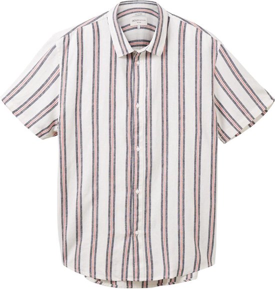 TOM TAILOR relaxed striped shirt Heren Overhemd - Maat L