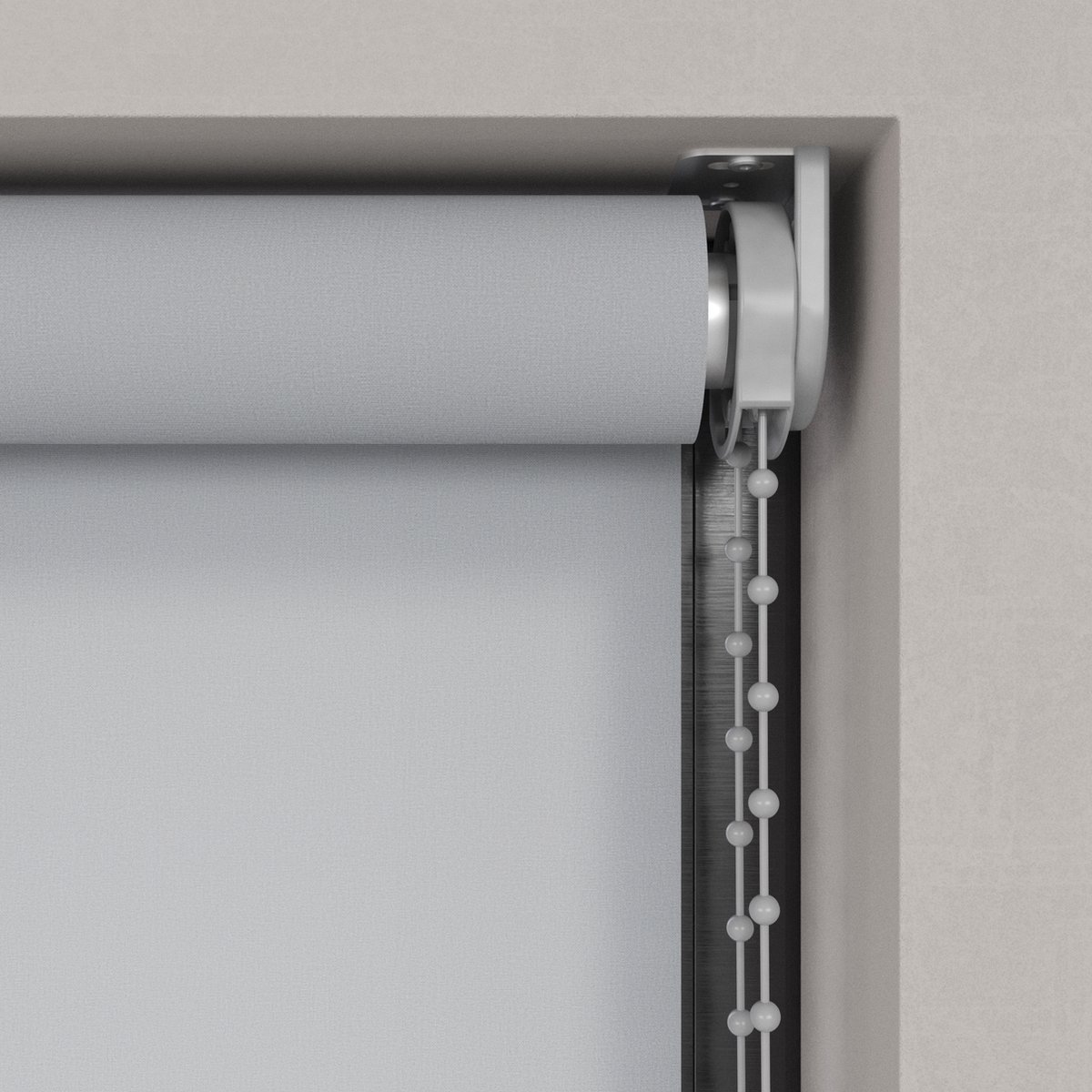Dutchblinds Rolgordijn - lichtdoorlatend - Licht Grijs - 125x190cm - Raamdecoratie op maat