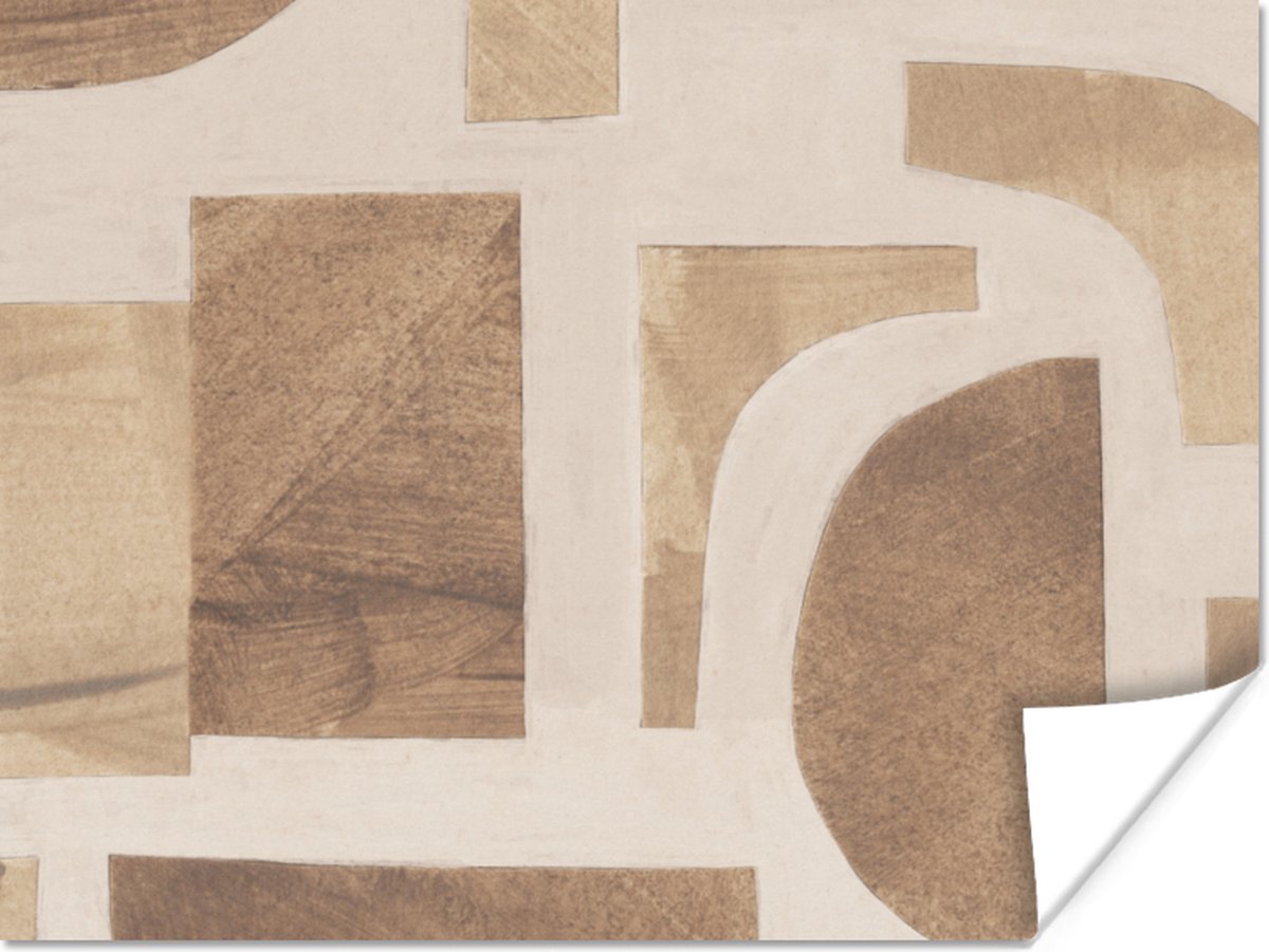 Poster Vormen - Abstract - Puzzel - Hout - 40x30 cm