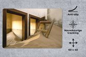 Bureau onderlegger - Muismat - Bureau mat - Zand - Architectuur - Woestijn - Deur - 60x40 cm