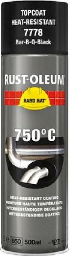 Rust-Oleum Hittebestendige Verf in spuitbus 750°C - Zwart
