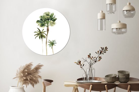 WallCircle - Stickers muraux - Cercle de papier peint - Jungle - Arbre - Vert - 100x100 cm - Cercle mural - Autocollant - Papier peint autocollant rond XXL