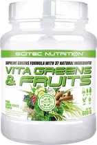 Scitec Nutrition - Green Series Vita Greens & Fruits - Supreme greens formule met 37 natuurlijke ingrediënten, vitaminen en mineralen - 600 g poeder - 30 porties - Peer-Citroengras