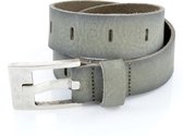 Kidzzbelts leren Jongens kinderriem Jeans 1684 - Olijfgroen - 85 cm