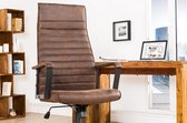 In hoogte verstelbare bureaustoel LAZIO vintage bruine directiestoel met armleuningen - 37075