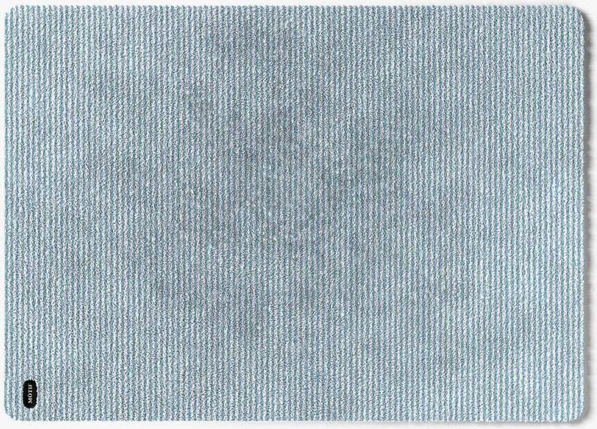 Mótif Rayure Fumée - Lichtblauwe wasbare deurmat met streep patroon 60 cm x 85 cm - Deurmat binnen met print