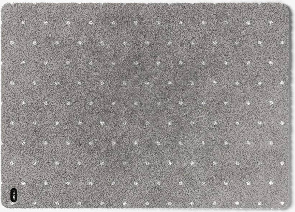 Mótif Points Sable - Grijze wasbare deurmat met stippen patroon 60 cm x 85 cm - Deurmat binnen met print