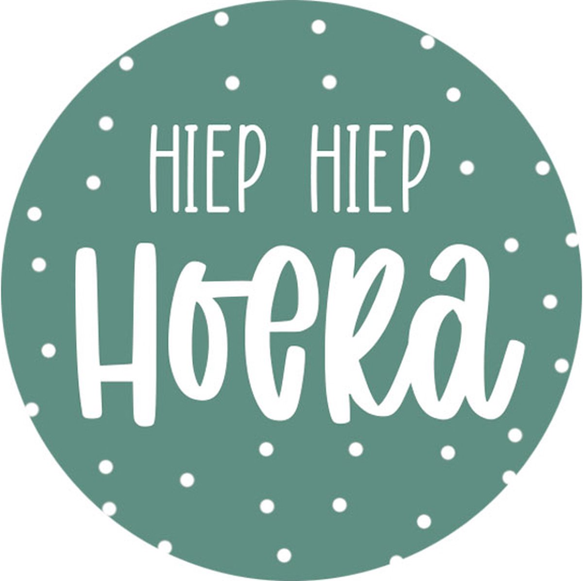 Sticker Hiep hiep hoera groen - traktatie sticker verjaardag - sluitsticker cadeau - kinderfeestje - 20 stuks