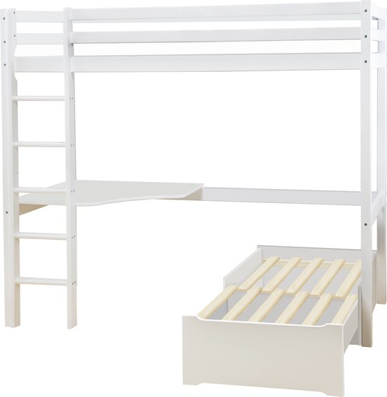 Hoppekids ECO Dream MEGA bed 90x200 cm met lounge-module en bureau, wit