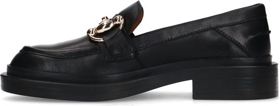 Sacha - Dames - Zwarte leren loafers met chain - Maat 36 - Sacha