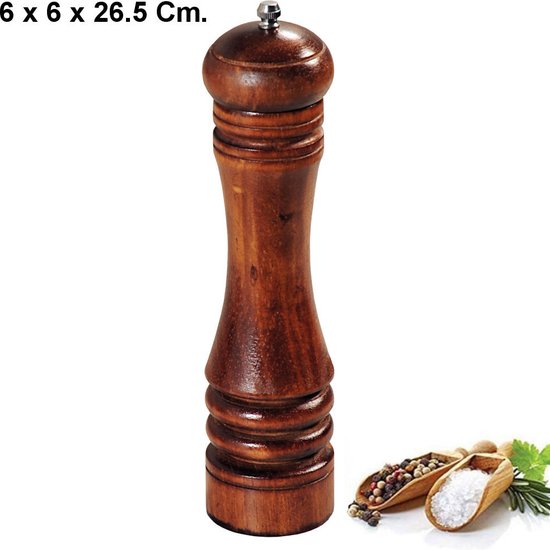 Moulin à Sel/poivre En Bois Uxcell 22cm (lot De 1, Shaker) Neuf