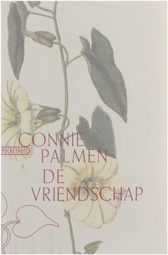 Boekomslag met tekst 'Connie Palmen De Vriendschap' en een illustratie van bloemen en planten.