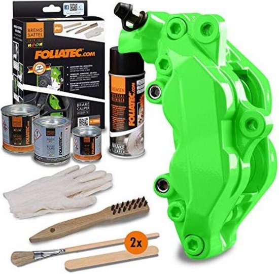 Ensemble de peinture pour étrier de frein Foliatec vert fluo 10 pièces