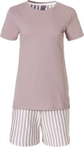 By Louise Dames Korte Pyjama Set Shortama Soft Roze - Maat XXL