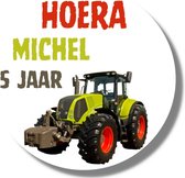 Tractor Stickers Naam en Leeftijd - 20 stuks - Verjaardag Kinderen Trakteren - Gepersonaliseerd - Trekker
