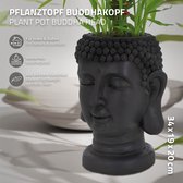 Plant Pot Boeddha Hoofd 19x20x34 cm Antraciet Polyresin