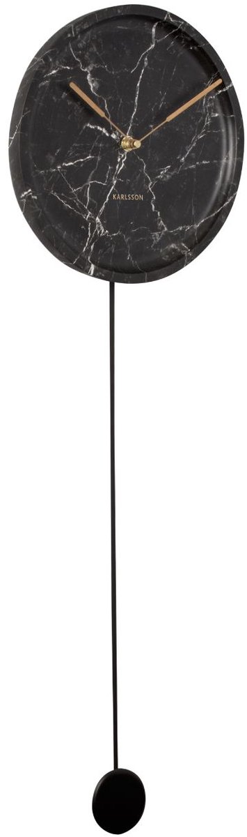 Karlsson Wall Clock Pendulum Charm - Steel White - 50x20x4,8cm - Round - Steel - Clocks for Living Room - Office - Bedroom