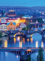 Fotobehang City Prague River Bridges | XXL - 206cm x 275cm | 130g/m2 Vlies